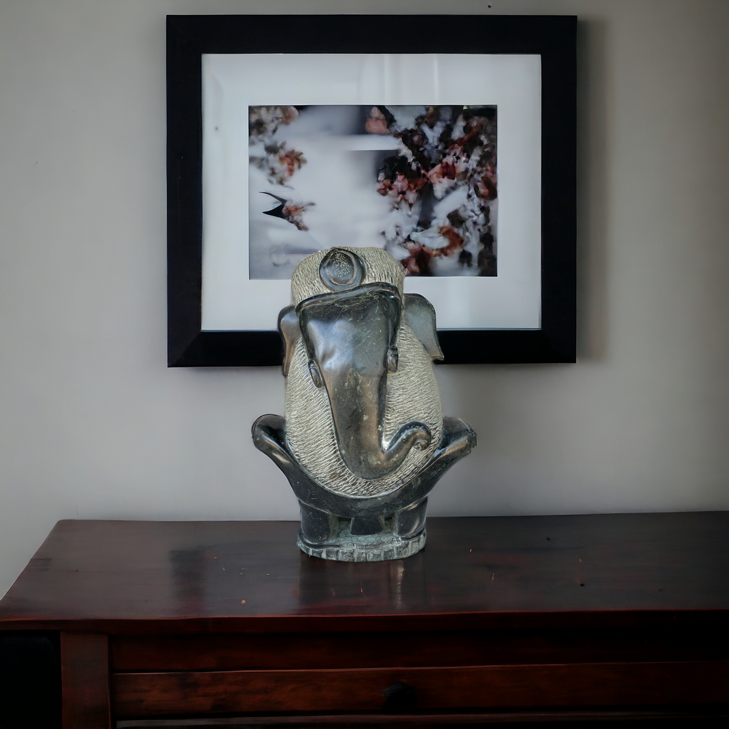 Black stone Lord Ganesha idol