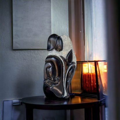 Handcrafted Abstract Black Stone Statue