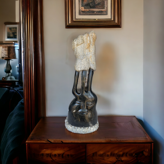 Abstract Hand and Face Statue - Modern Art Decor