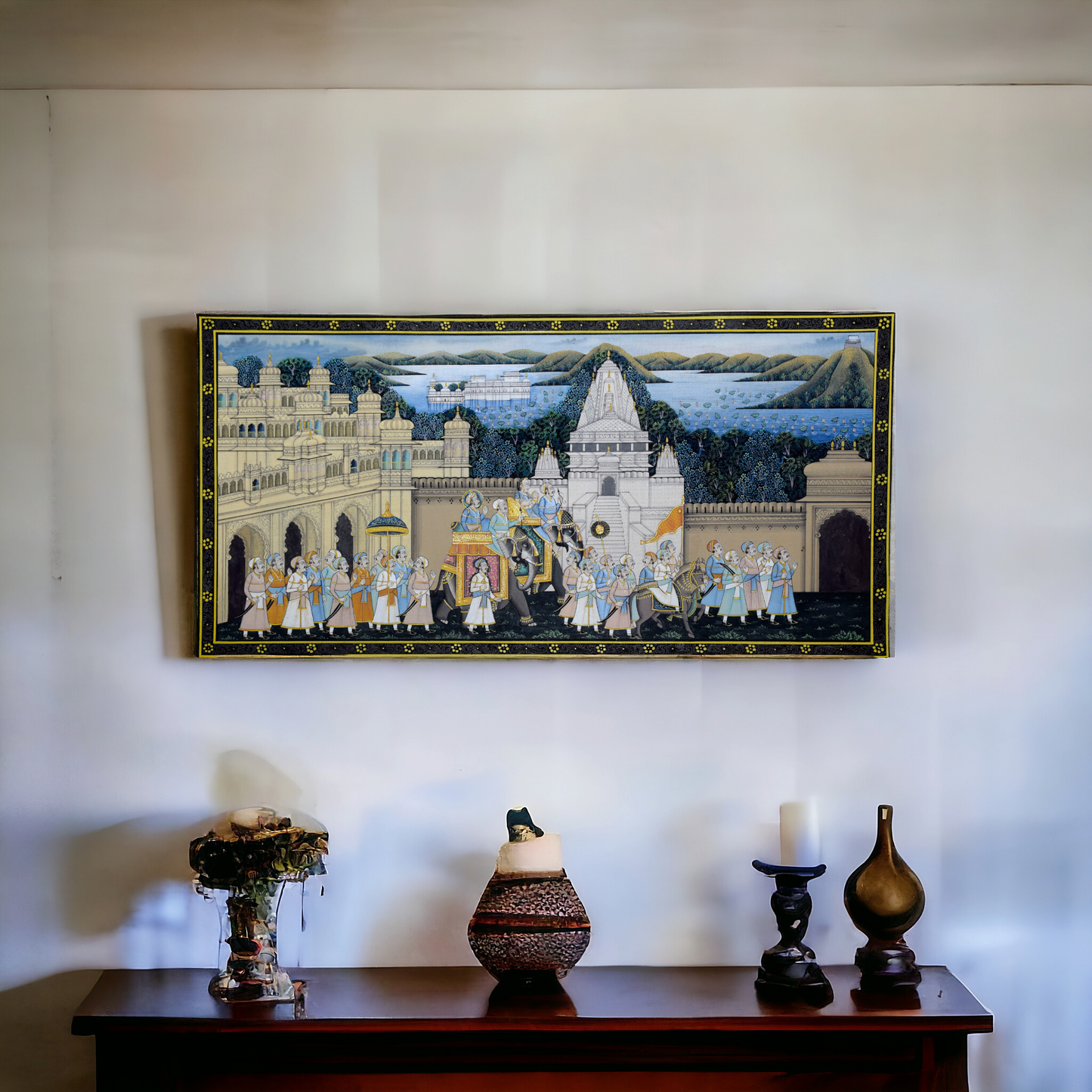 Traditional Mewar Palace  Miniature Painting Rajasthan 8