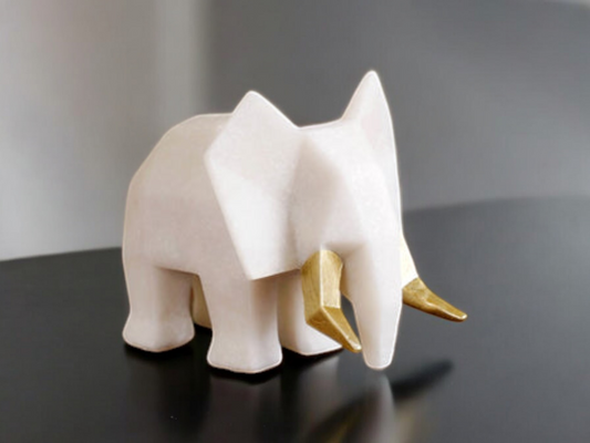 Geometric Elephant Sculpture