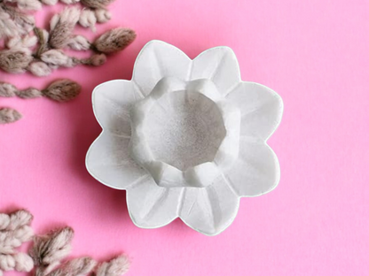 Marble Lotus Flower Candle Holder