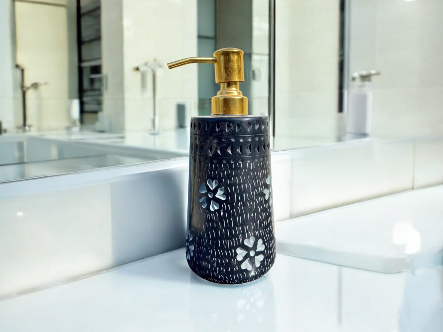 Black Marble Bathroom Dispenser