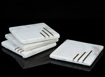 Handmade marble coasters for coffee table and dining table décor