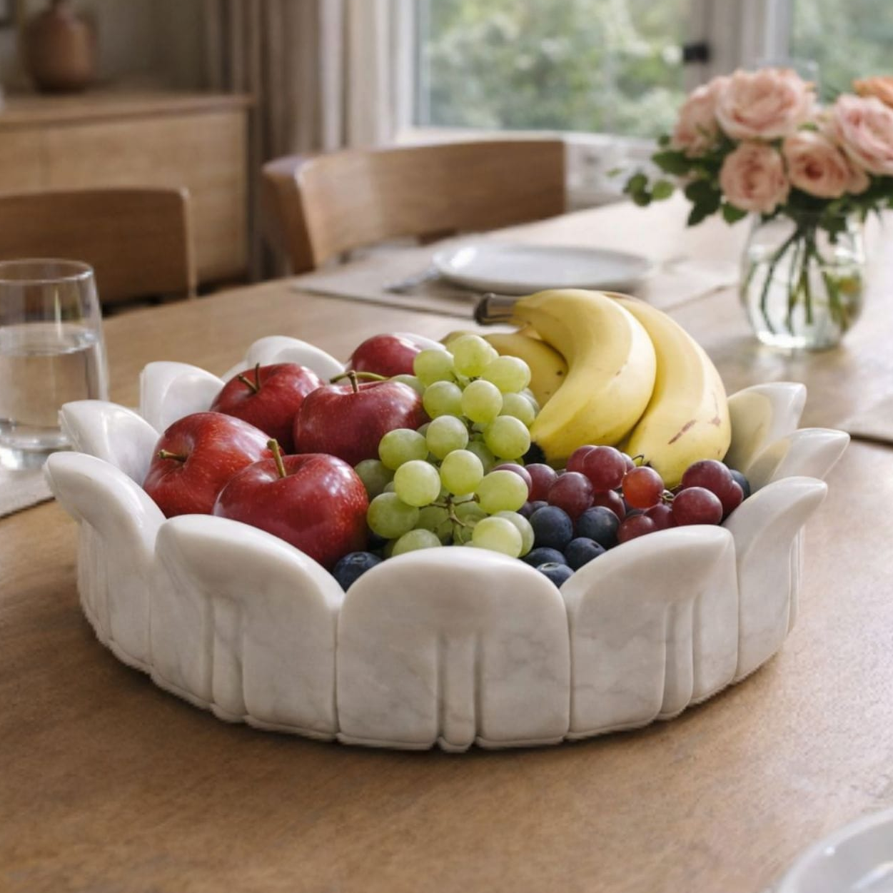 Marble Lotus shape urli bowl (Small)