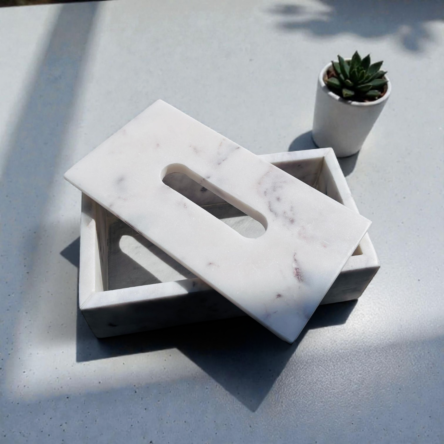 Natural Stone Marble Tissue Box