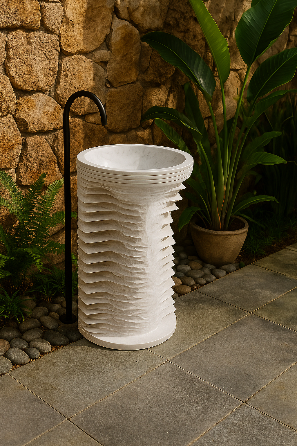 JJ - PB 02 Marble Pedestal Basin