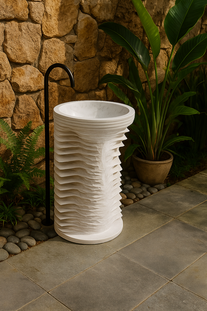 JJ - PB 02 Marble Pedestal Basin