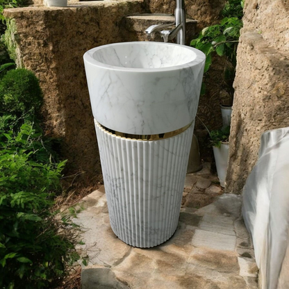 JJ - PB 04 Marble Pedestal Basin
