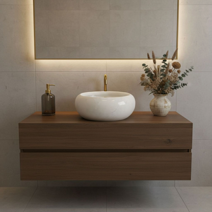Classic Round White Marble Basin