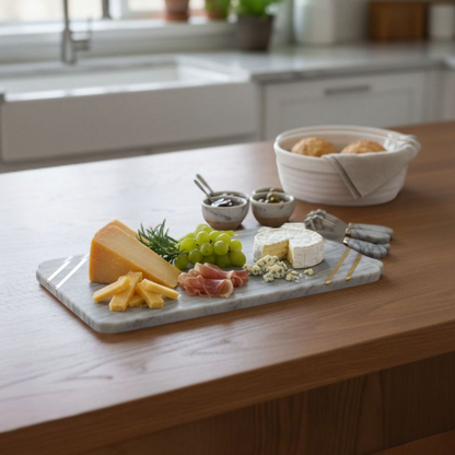 Modern Marble & Brass Display Tray