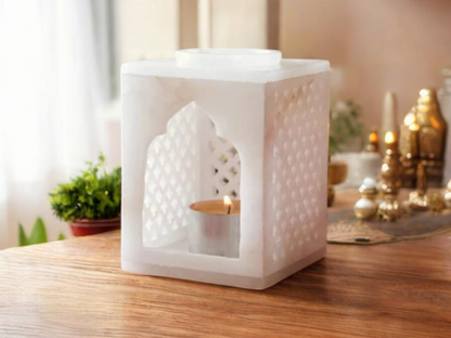 Marble Jaali T-light Holder as an aroma diffuser