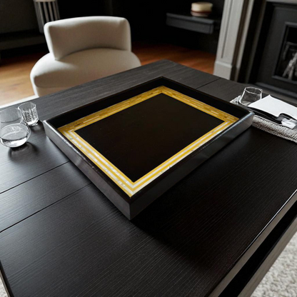 Golden Halo Wooden Mother of Pearl lnlay Tray