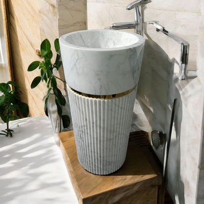 JJ - PB 04 Marble Pedestal Basin