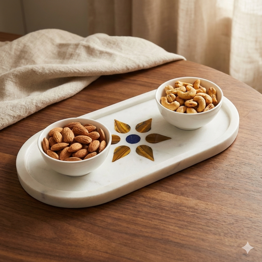 Linea Tiger Inlay Marble Tray