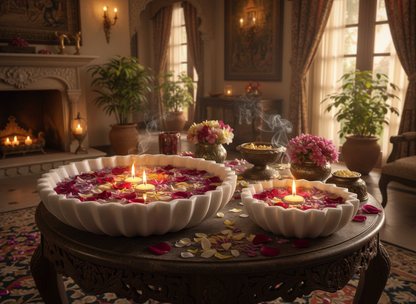 PetalGlow Marble Tray