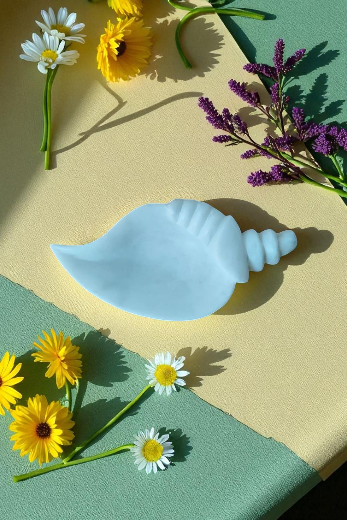 Marble Conch Leaf Trinket Dish