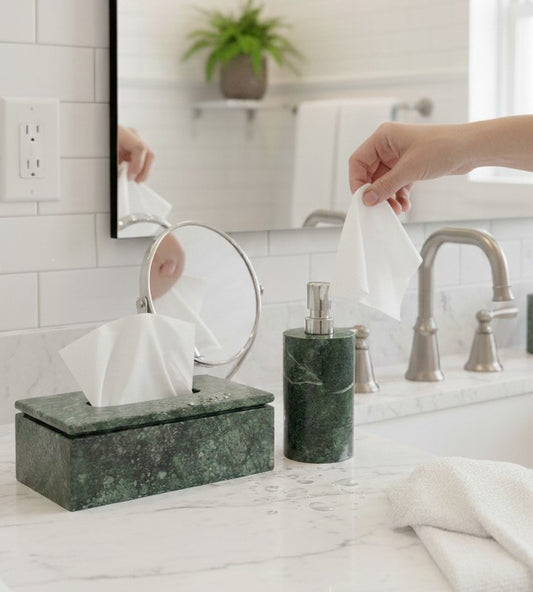 Verde Royale Marble Bathroom Combo