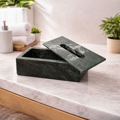 Heritage Green Marble Tissue Holder