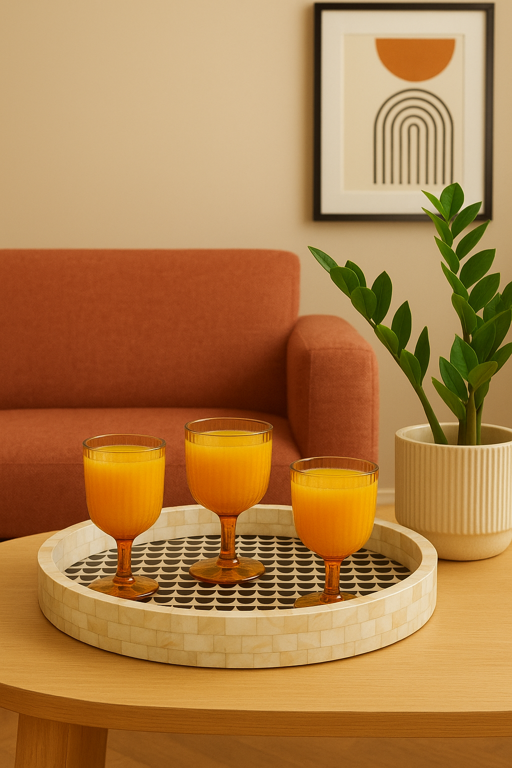 Eclipse Wooden Mother of Pearl Inlay Tray