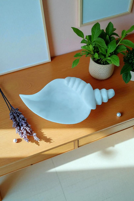 Marble Conch Leaf Trinket Dish