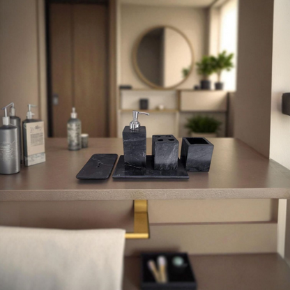 Luxury Black Marble Bathroom Accessory Set