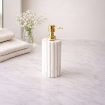Fluted Marble Soap Dispenser
