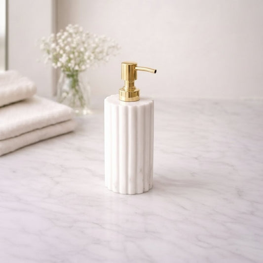 Fluted Marble Soap Dispenser