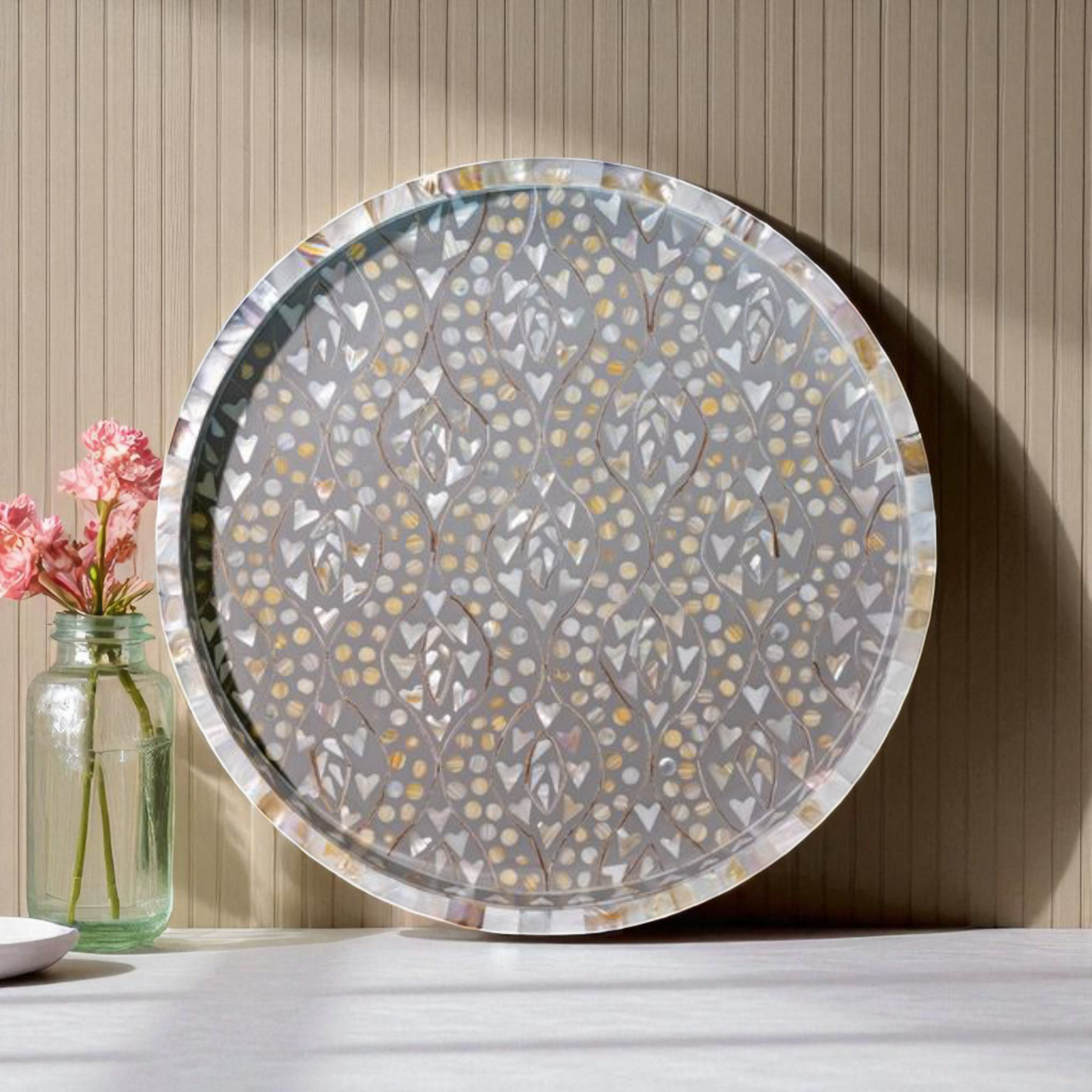 Aurora Wooden Mother of Pearl Inlay Tray