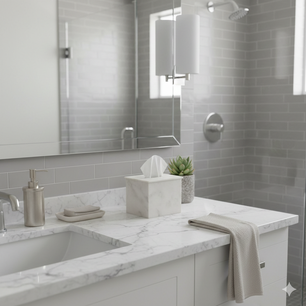 Square Marble Tissue Box Cover