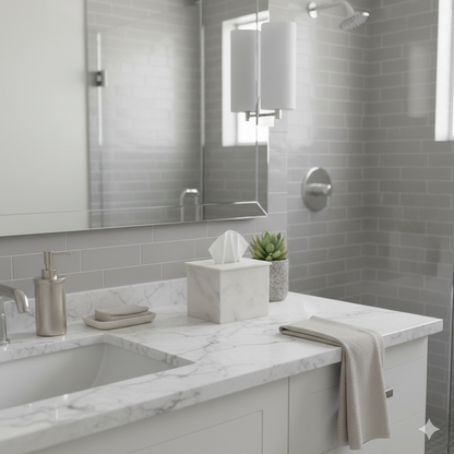 Square Marble Tissue Box Cover