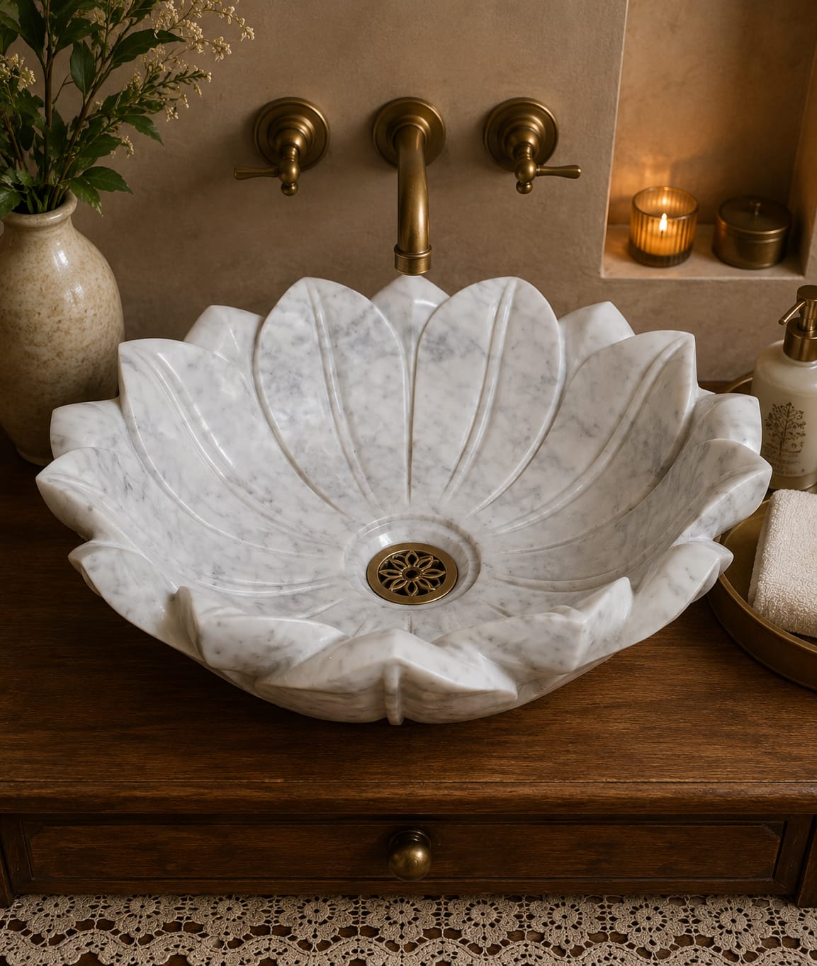 JJM-Lotus Luxe Marble Basin