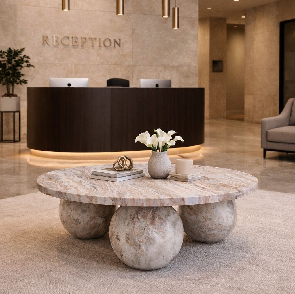 Luxury Round Marble Coffee Table for Modern Interiors