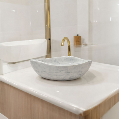 JJM-Ivory Curve Marble Basin – Natural Stone Luxury