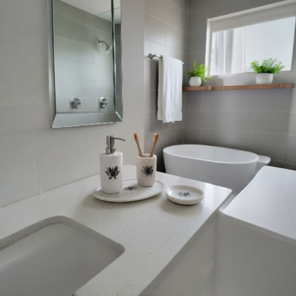 Royal Lotus Mother of Pearl Marble Bathroom Set