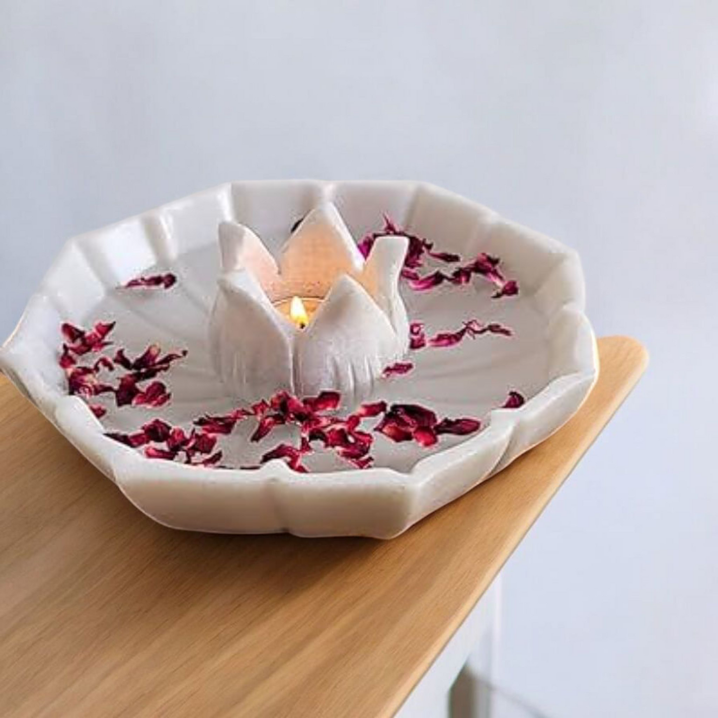 Lotus Glow Marble Decor Bowl Set
