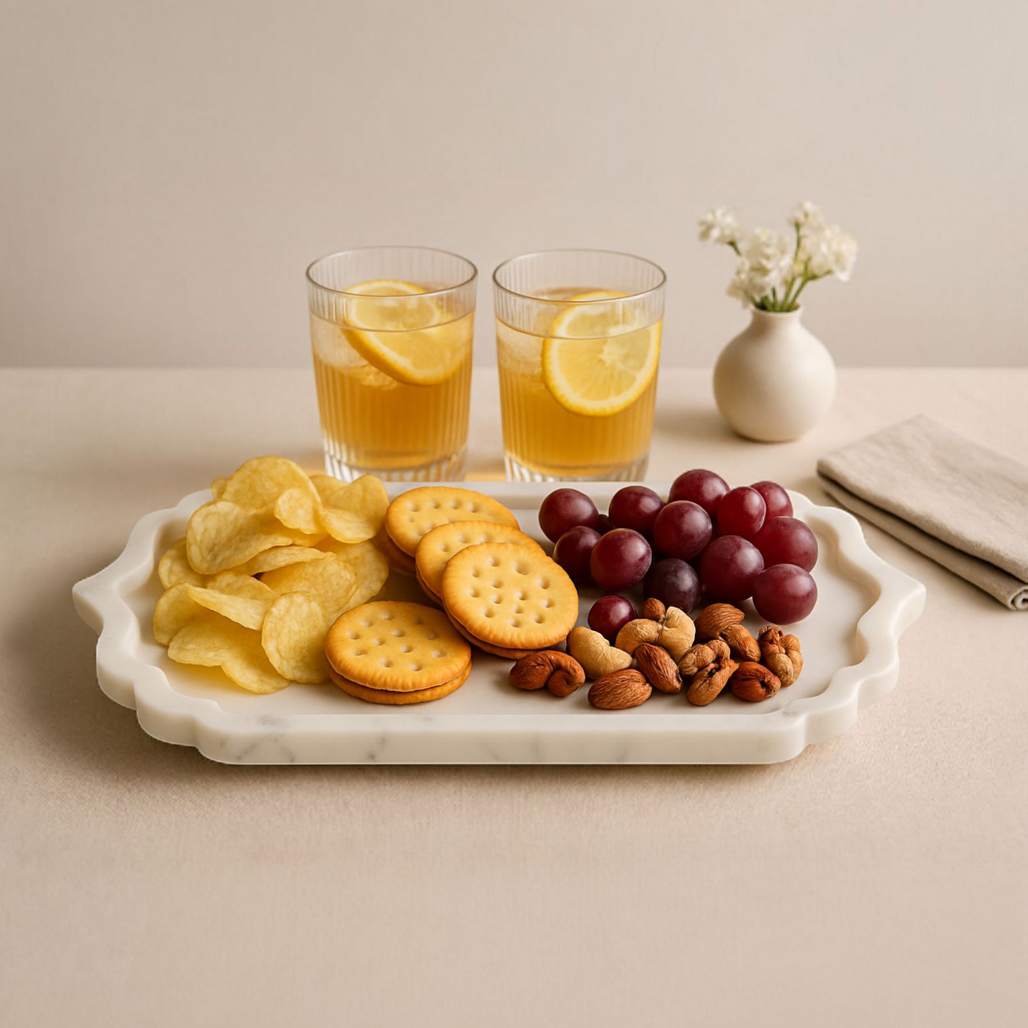 Royal White Marble Serving Tray