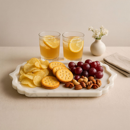 Royal White Marble Serving Tray