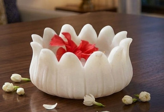 Marble Lotus shape urli bowl (Small)