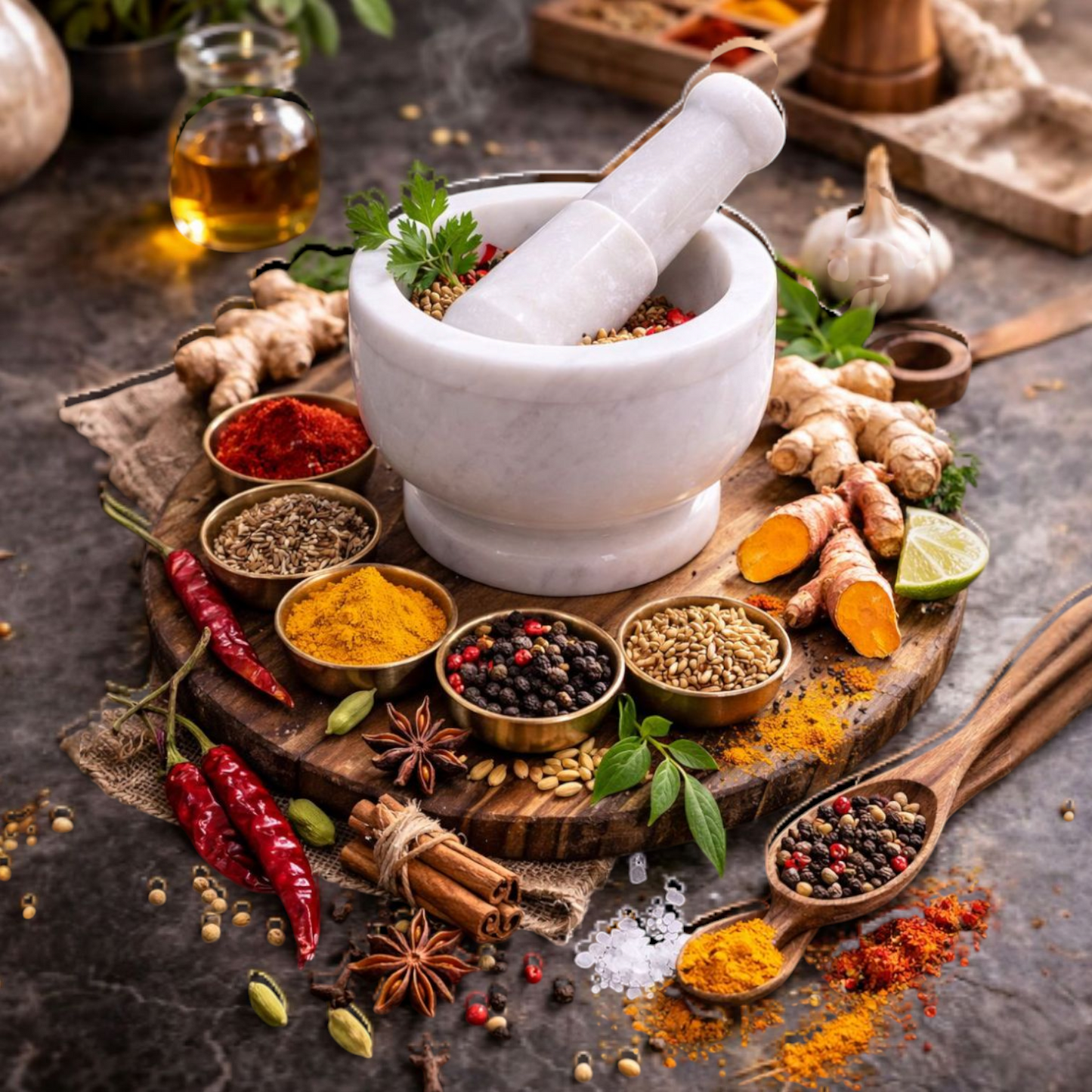 Premium White Marble Mortar & Pestle Set