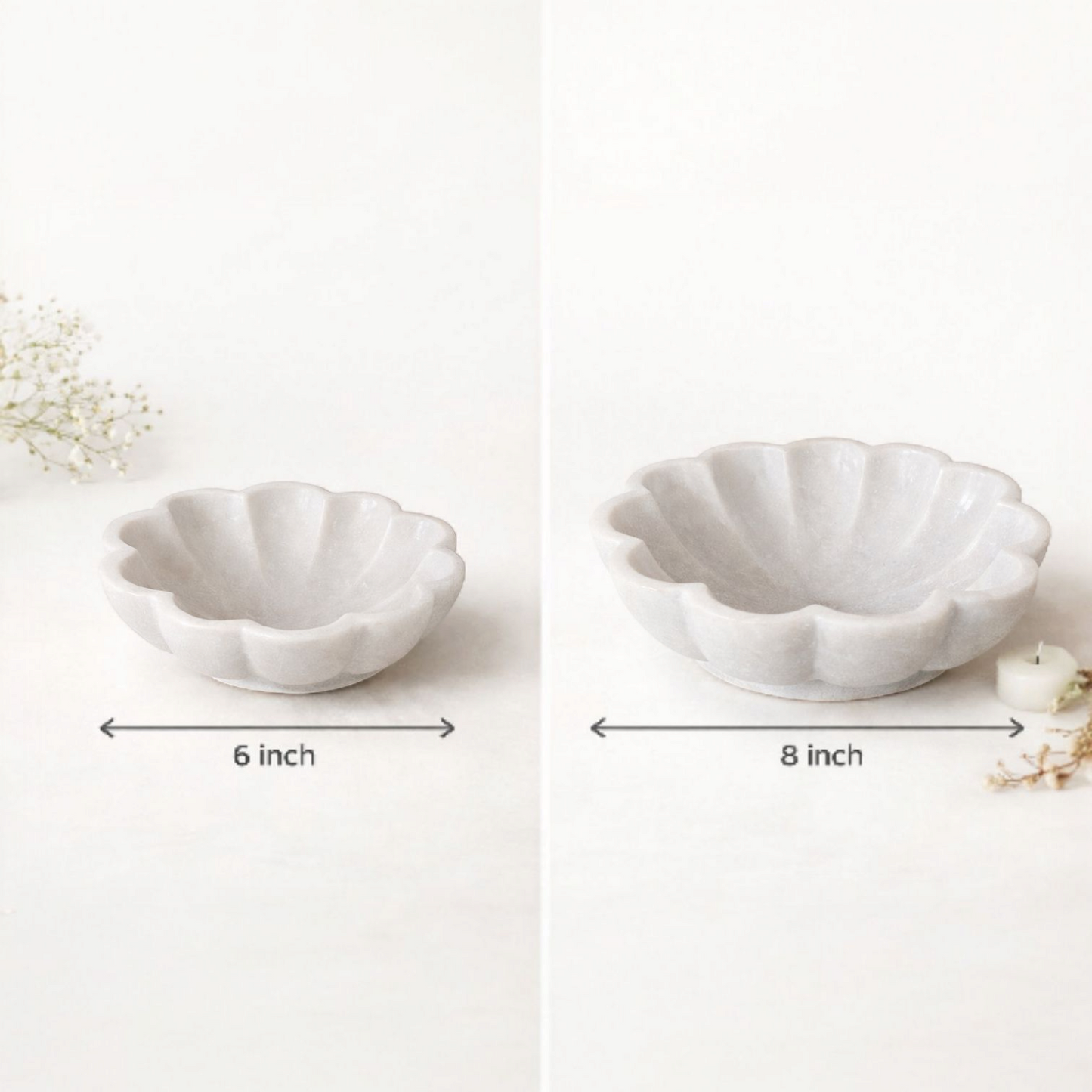 Marble Flower Shape Bowl (Small )