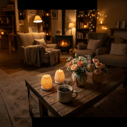 Soft Glow White Marble Stone Candle Holders  With Base