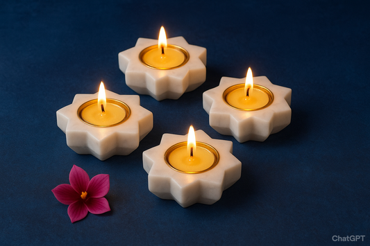 Star Shape Marble Diya