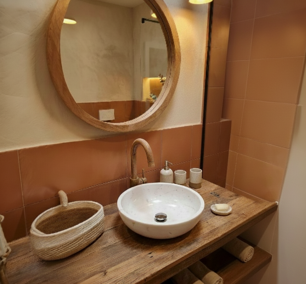 JJ- CT 02 White Marble Bowl Basin