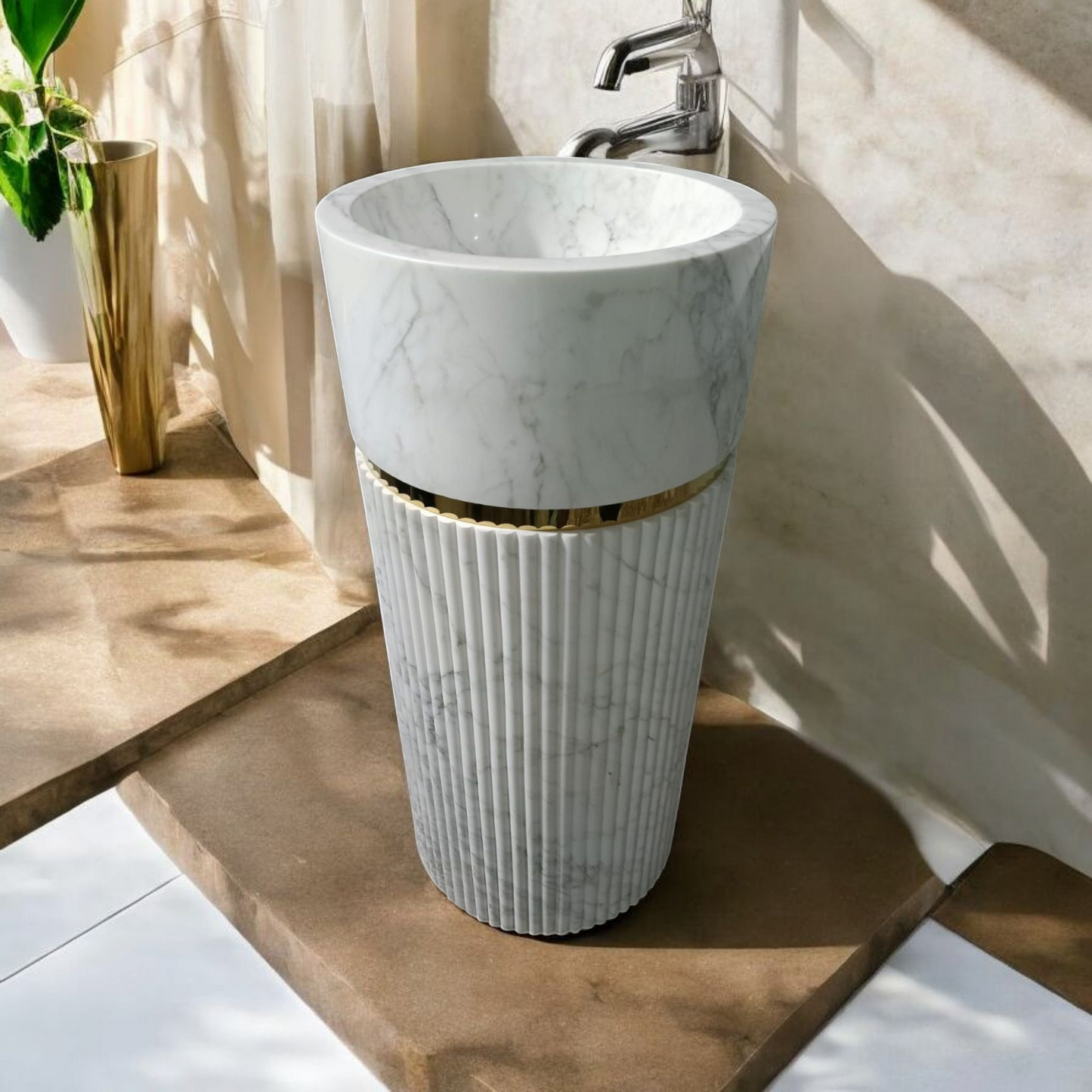 JJ - PB 04 Marble Pedestal Basin