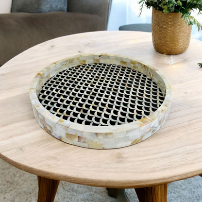 Eclipse Wooden Mother of Pearl Inlay Tray