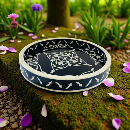 Mughal Floral Wooden Mother of Pearl Tray