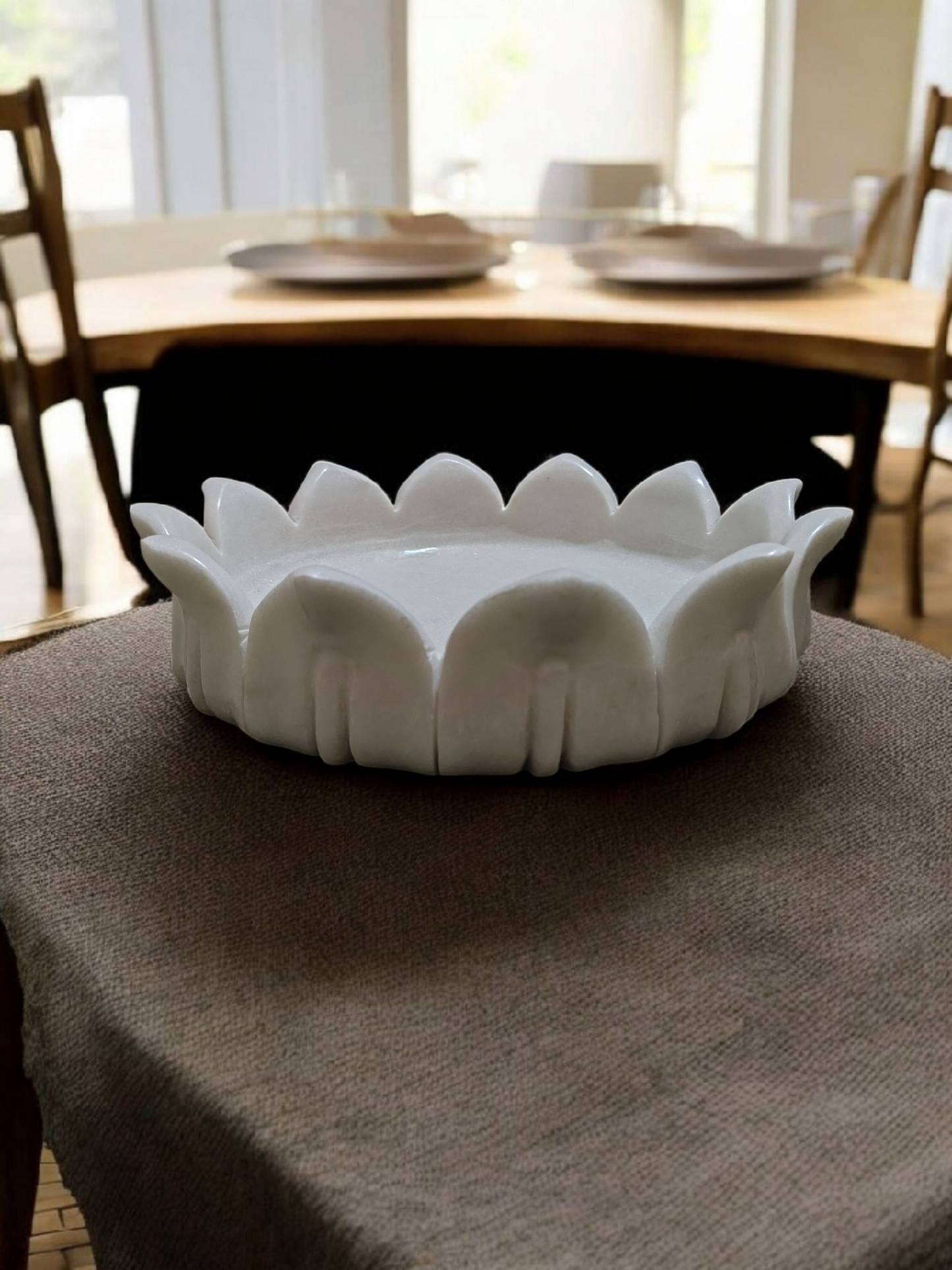 Marble Lotus shape urli bowl