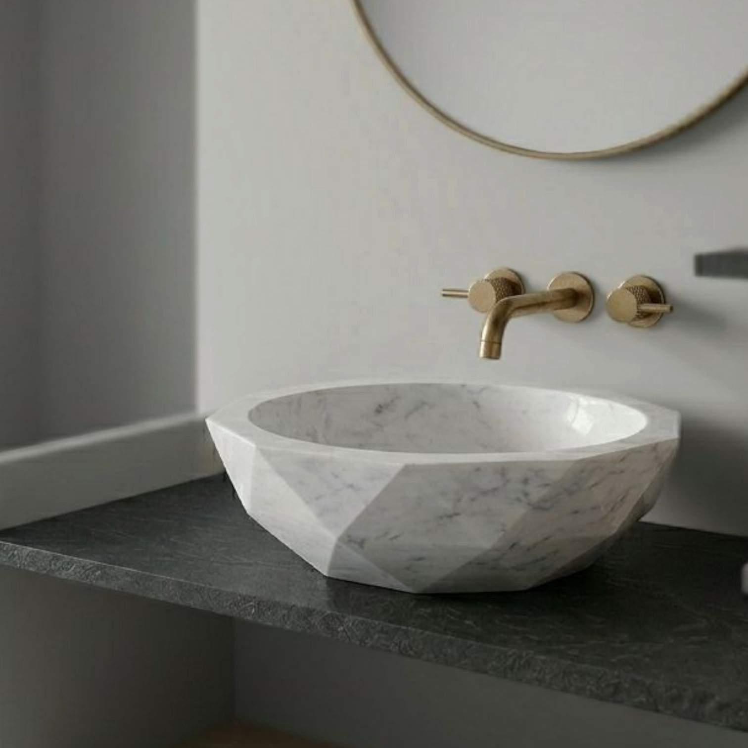 premium stone vanity bowl modern bathroom decor