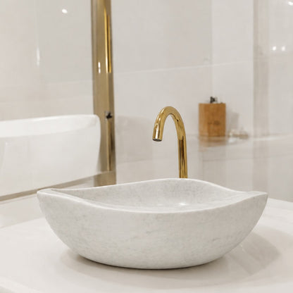 JJM-Ivory Curve Marble Basin – Natural Stone Luxury